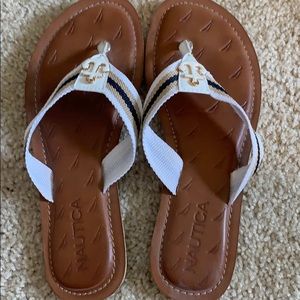 Nautical thong sandals